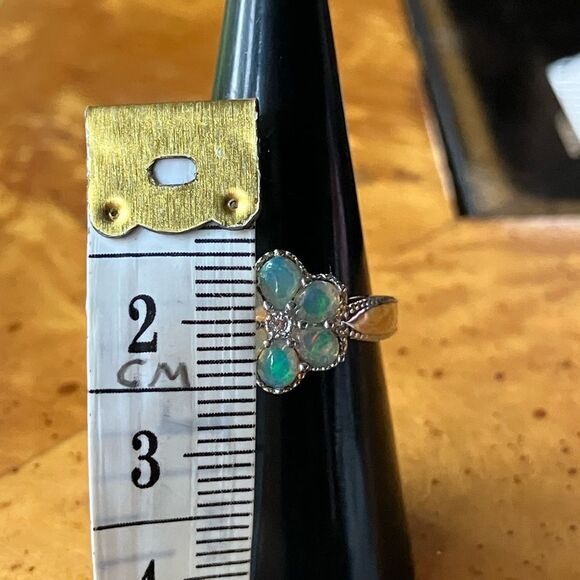Natural Ethiopian Opal Sterling Silver Ring Size 7 - Picture 8 of 10